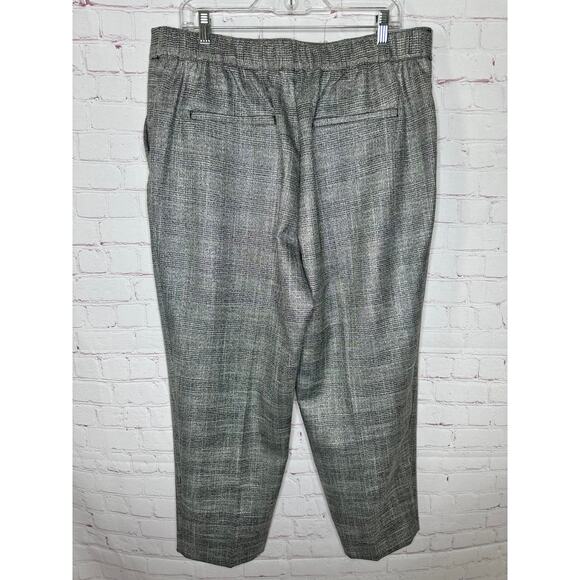NEW LOFT Grey Silver Houndstooth Pull-on Professional Pants Womens XL - Picture 3 of 5